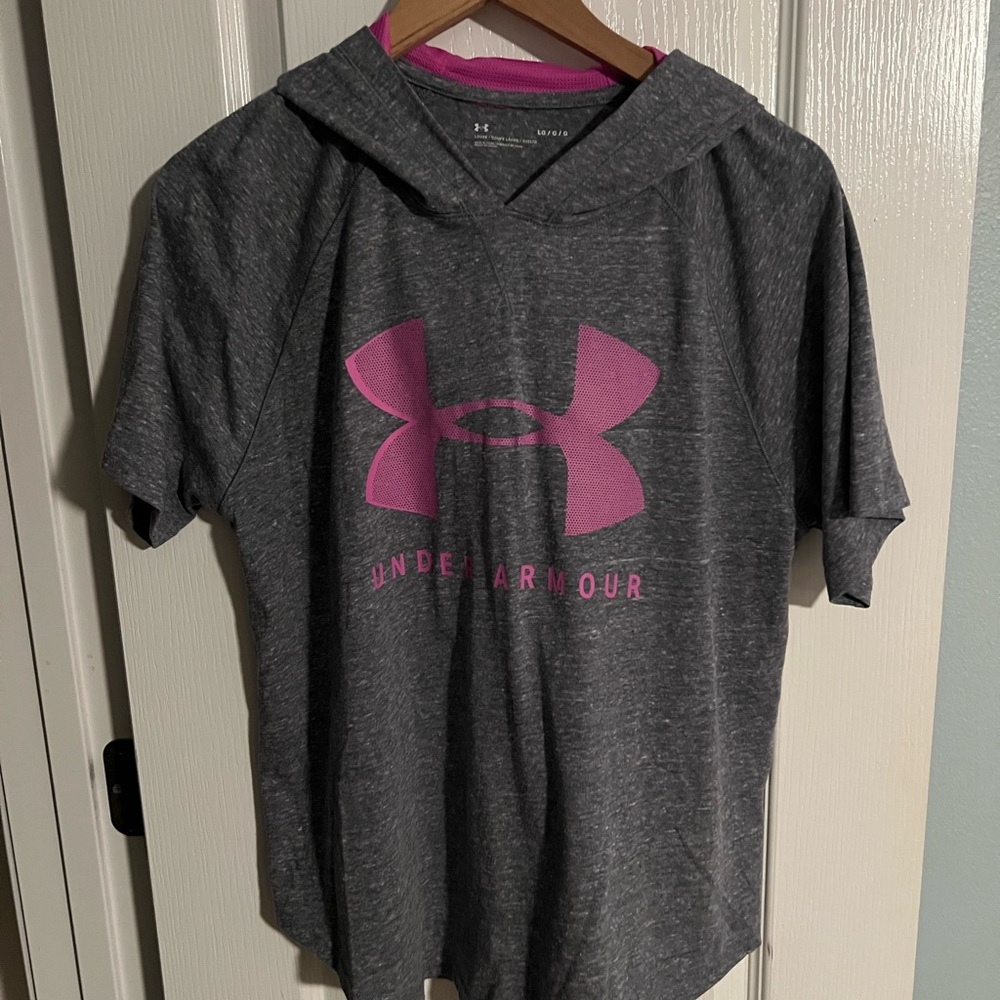 Under Armour Gray Hoodie with Pink Lining